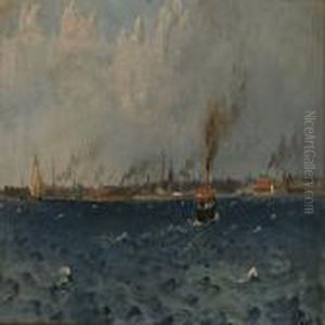 View Of The Coastof Copenhagen by Christian Vigilius Blache