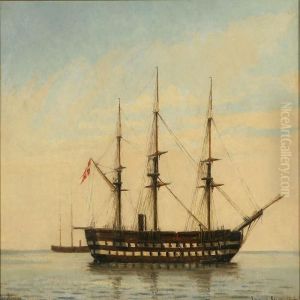 The Danish Ship Of The Line "skjold" by Christian Vigilius Blache
