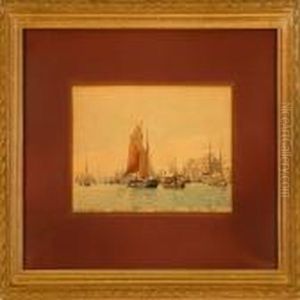 Scene From Copenhagen Harbour by Christian Vigilius Blache