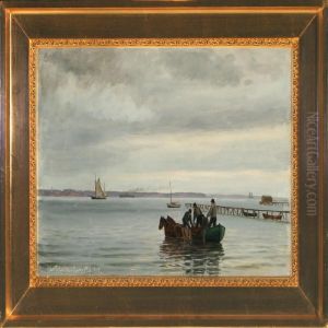 Fishermen Unloading The Catch by Christian Vigilius Blache