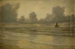 Kustvy Med Segelbatar by Christian Vigilius Blache