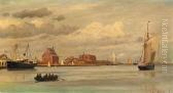 In The Harbour Of Copenhagen by Christian Vigilius Blache