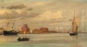 In The Harbour Of Copenhagen by Christian Vigilius Blache