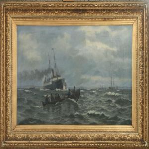 Seascape With Steamer, Hornbaek