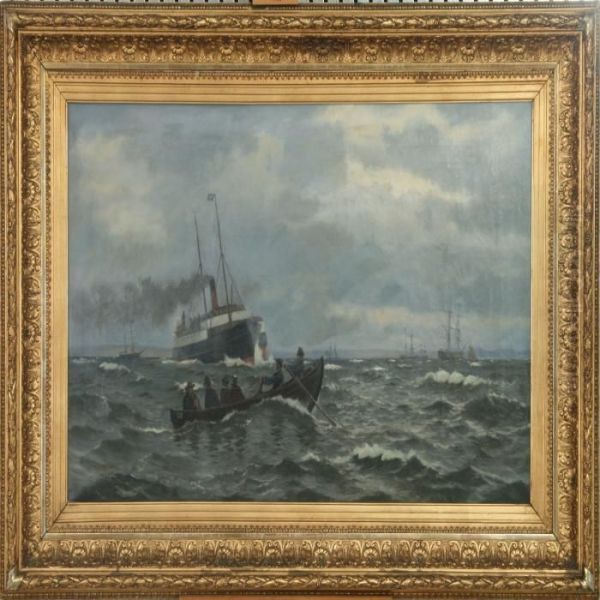 Seascape With Steamer - view 1