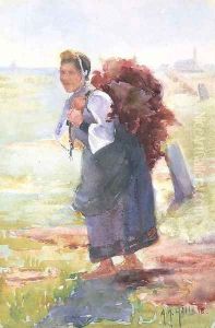 Peasant with Faggots by Anna Althea Hills