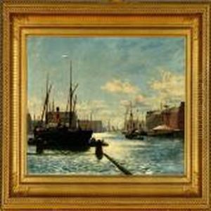 Harbour Scenery From Copenhagen by Christian Vigilius Blache