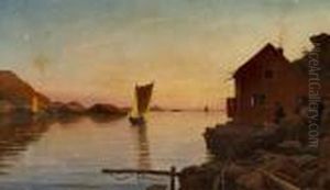 Evening In The Swedish Skerries. "skaergaarden Ved Mandal" by Christian Vigilius Blache