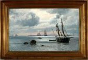 A Danish Coastal Scenery From Snekkersten Village by Christian Vigilius Blache