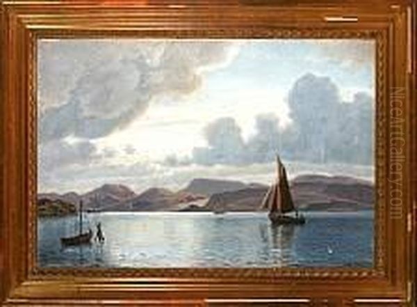 An Marine With Sailing Ships, Presumeably By The Icelandic Coast - view 1