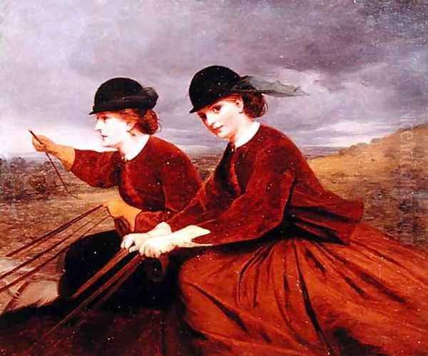 On the Downs Two Ladies Riding Side Saddle - view 1