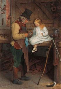 Bandaging the wounded finger by James Hayllar