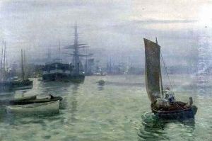 The Last Boat in by Charles Napier Hemy