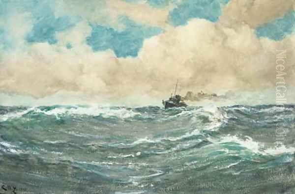 A destroyer on patrol - view 1