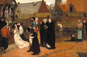 At the shrine, Normandy by Charles Napier Hemy