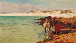 Gathering seaweed by Charles Napier Hemy