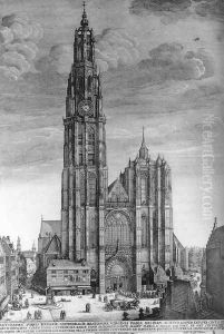 Antwerp Cathedral 1649 by Wenceslaus Hollar