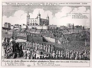 The Execution of Thomas Wentworth 1593-1641 Earl of Strafford Tower Hill by Wenceslaus Hollar