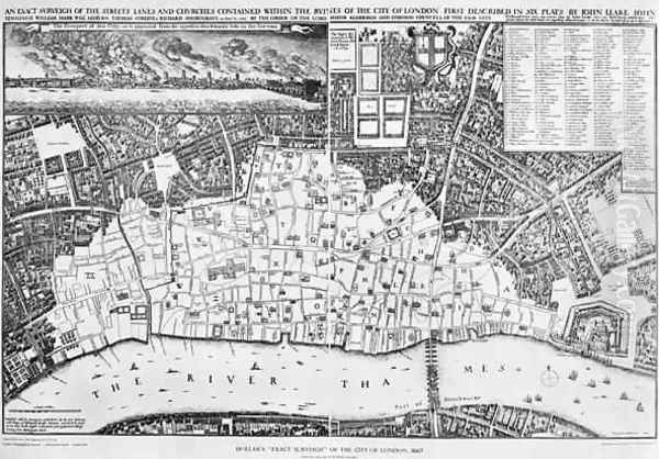 Map of the area of London burnt out by the Great Fire of 1666 - view 1