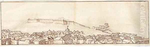 View of the town and fort, Tangier, from the south-east (recto); View from the Bowling Green, Tangier (verso) - view 1
