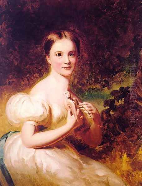 Portrait of a Young Girl with a Dove - view 1