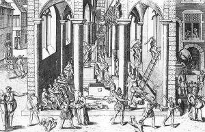The Calvinist Iconoclastic Riot of August 20 1566, 1588 by Franz Hogenberg