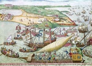 The Siege of Tunis or La Goulette by Charles V in 1535 by Franz Hogenberg