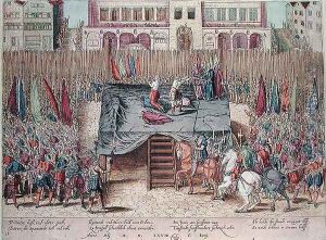 Execution of Philippe II de Montmorency 1518-68 Count of Hornes Brussels by Franz Hogenberg