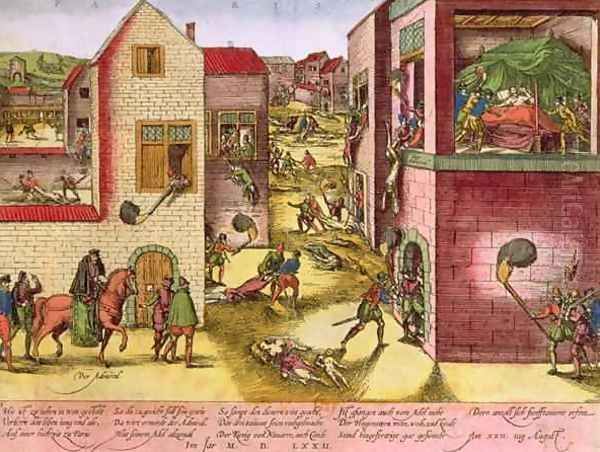 Death of Admiral Gaspard II de Coligny 1519-72 at the time of the St Bartholomews Massacre in 1572 - view 1