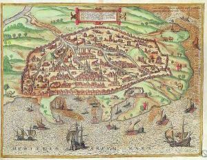 Map of Alexandria from Civitates Orbis Terrarum Coloniae Agrippinae by Franz Hogenberg