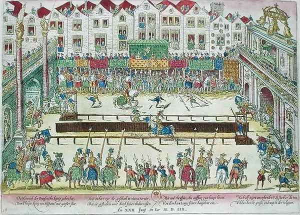 Tournament during which Henri II 1519-59 was injured by the Count of Montgomery and died ten days later - view 1