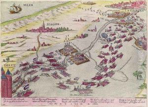 Naval Combat off the Coast of The Hague Naval between the Beggars of the Sea and the Spanish in 1573 by Franz Hogenberg