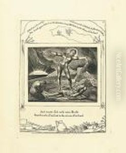 And Smote Job With Sore Boils From The Sole Of His Foot To The Crown Of His Head. by William Blake