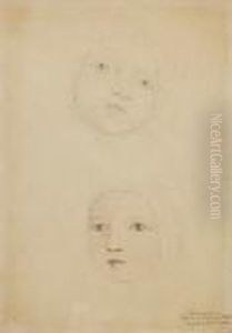 Two Studies Of A Baby's Head, Possibly A Member Of The Linnell Family