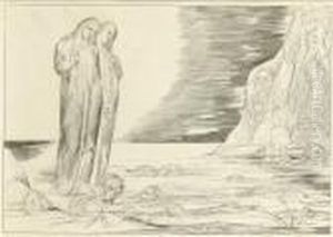The Circle Of The Traitors: Dante's Foot Striking Bocca Degli Abbate, From by William Blake
