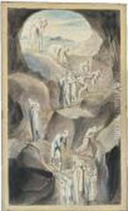 Descent Of Man Into The Vale Of Death by William Blake