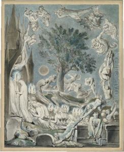 The Gambols Of Ghosts According
With Their Affections Previous To The Final
Judgement by William Blake