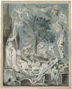 The Gambols Of Ghosts According With Their Affections Previous To The Final Judgement by William Blake