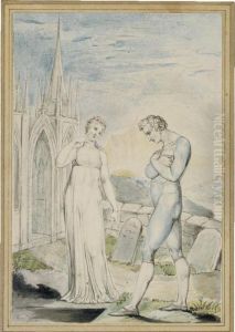 'whilst Surfeited Upon Thy
Damask Cheek, The High-fed Worm In Lazy Volumes Roll'd, Riots Unscar'd' by William Blake