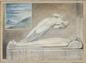 The Soul Hovering Over The Body
Reluctantly Parting With Life (the Soul Hovering Over The Body) by William Blake