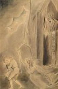 Churchyard Spectres Frightening A Schoolboy by William Blake