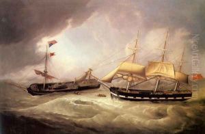 Passengers from the Dismasted U.S. Merchantman Troope being rescued by a British Merchantman