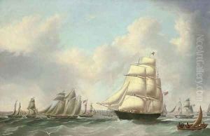 Ships of the fleet of George Brown and Harrison in the Mersey off Liverpool by Joseph Heard