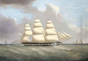 The British ship Norwood outward-bound off the South Stack, Anglesey by Joseph Heard