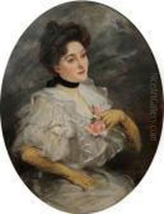 Portrait D'une Elegante A La Belle Epoque by Jacques-Emile Blanche