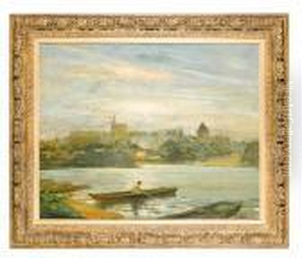 Rowing On The Thames, Windsor Castle In The Background - view 1