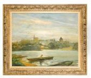 Rowing On The Thames, Windsor Castle In The Background by Jacques-Emile Blanche