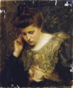 Study Of A Woman Reading by Jacques-Emile Blanche