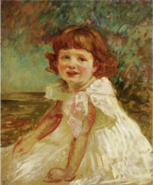 Portrait De La Petite Fille A La Robe Blanche - view 1