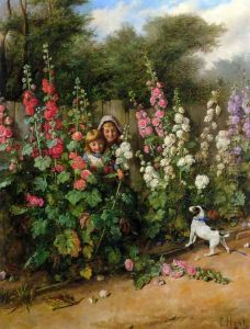 Behind the Hollyhocks